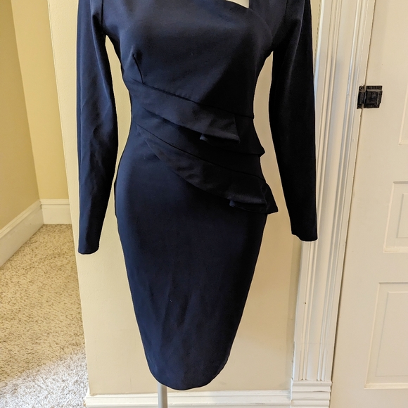 City Goddess London navy blue long sleeve dress size small - Picture 5 of 6